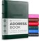 Gallery Leather Large Address Book with Alphabetical Tabs up to 480 records, Leather Notebook Hardcover, Telephone and Address Books - 9x7,